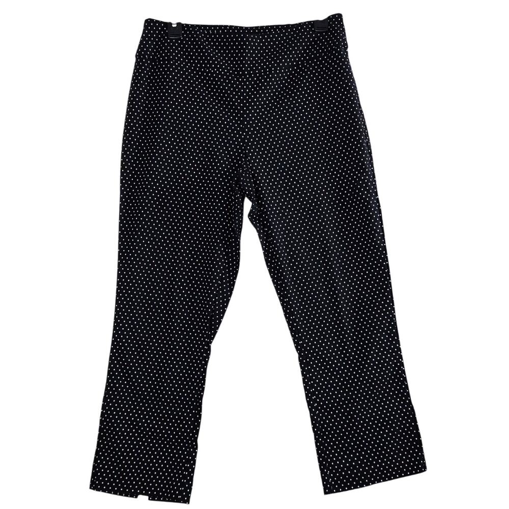 Tribal Pants Womens 10 Black White Polka Dot Slim Ankle Stretch Pull On Retro